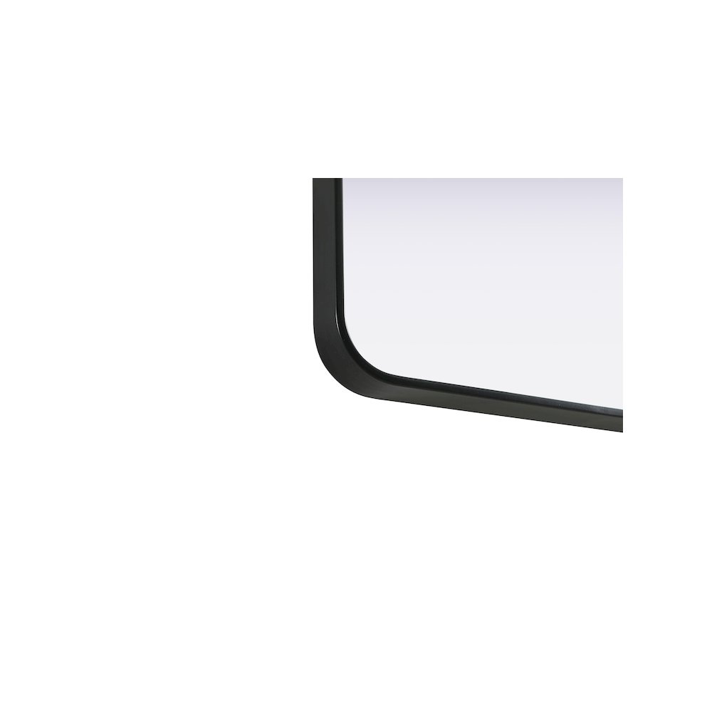 Contour Metal Square Mirror 24x24 in Black. Picture 6