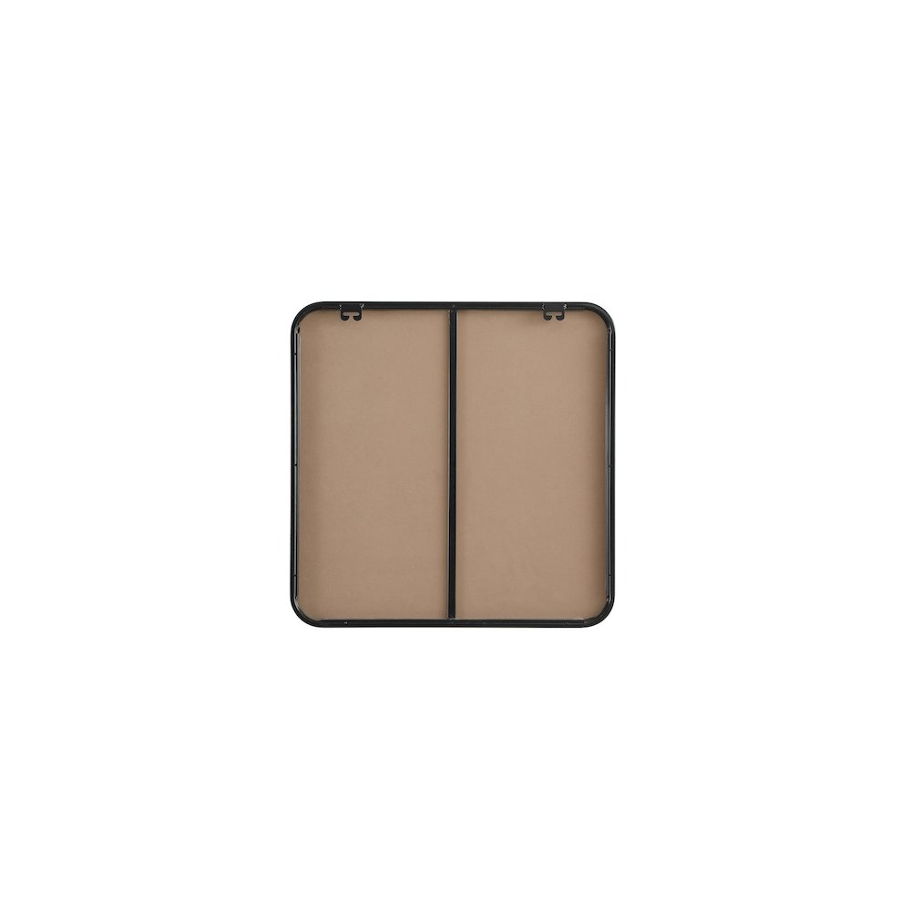 Contour Metal Square Mirror 24x24 in Black. Picture 7