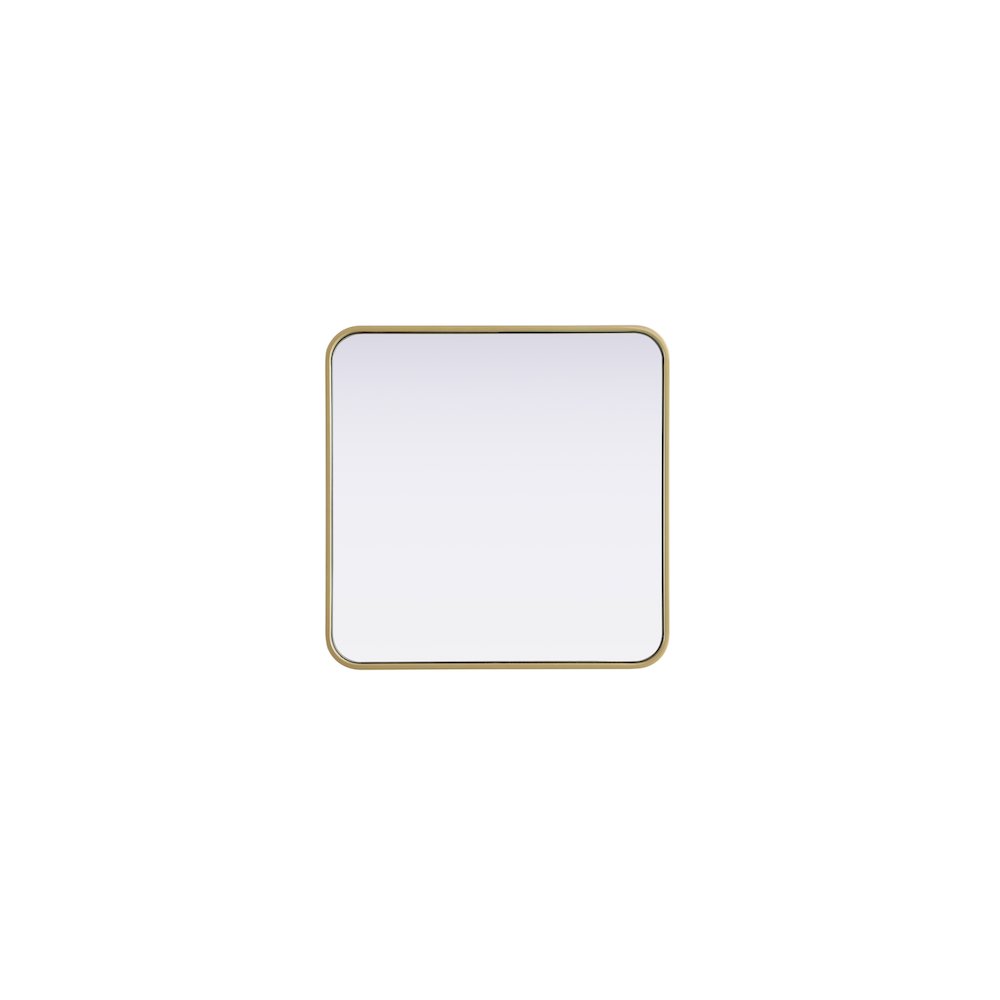 Contour Metal Square Mirror 24x24 in Brass. Picture 1