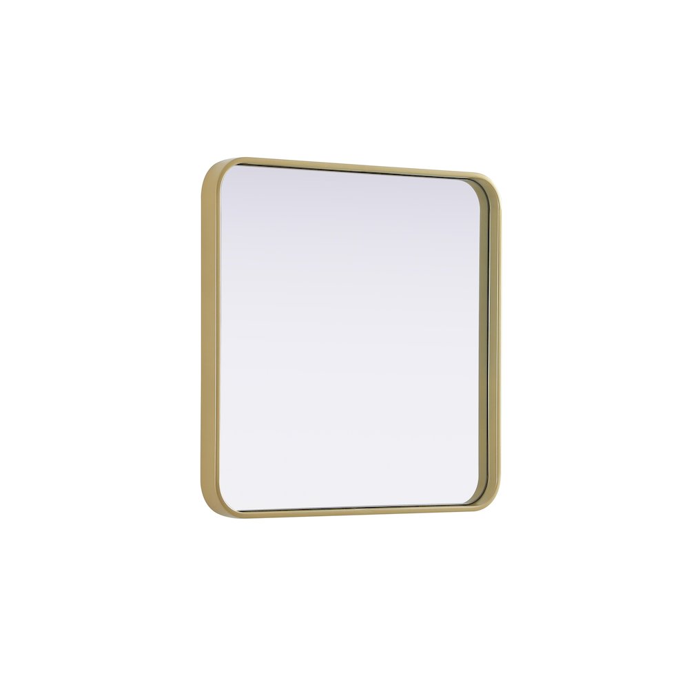 Contour Metal Square Mirror 24x24 in Brass. Picture 4