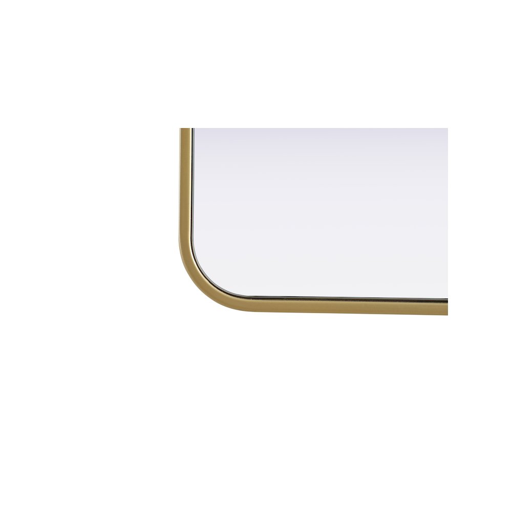 Contour Metal Square Mirror 24x24 in Brass. Picture 5