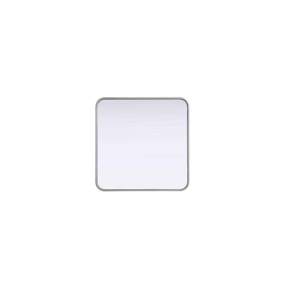 Contour Metal Square Mirror 24x24 in Silver. Picture 1