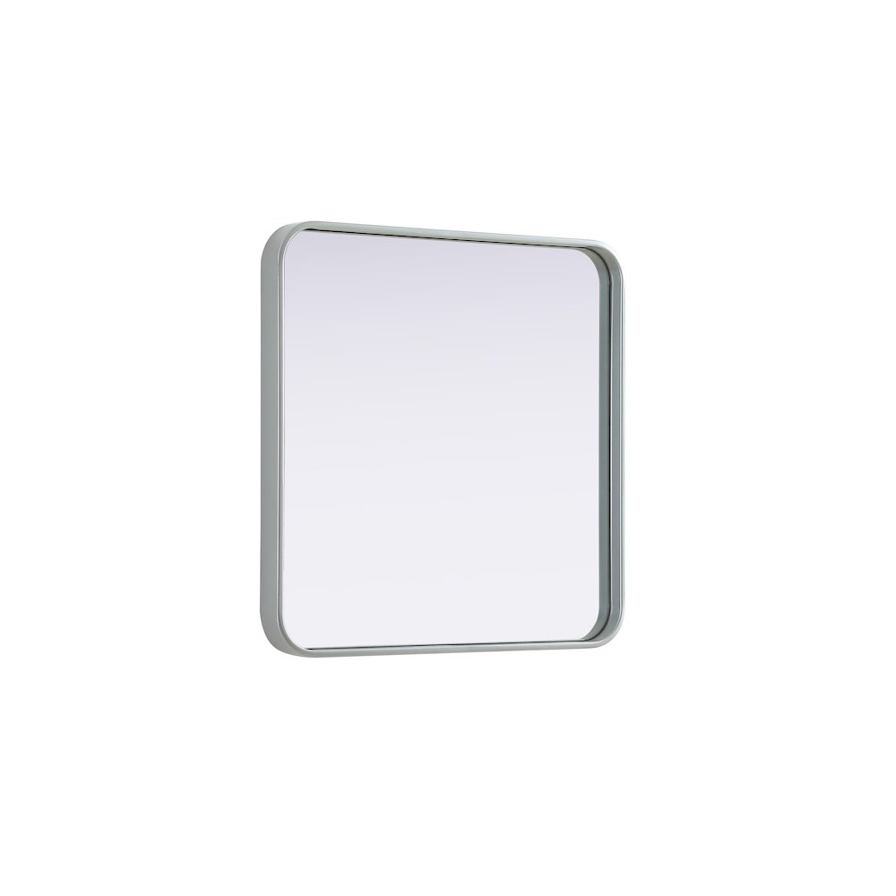 Contour Metal Square Mirror 24x24 in Silver. Picture 4