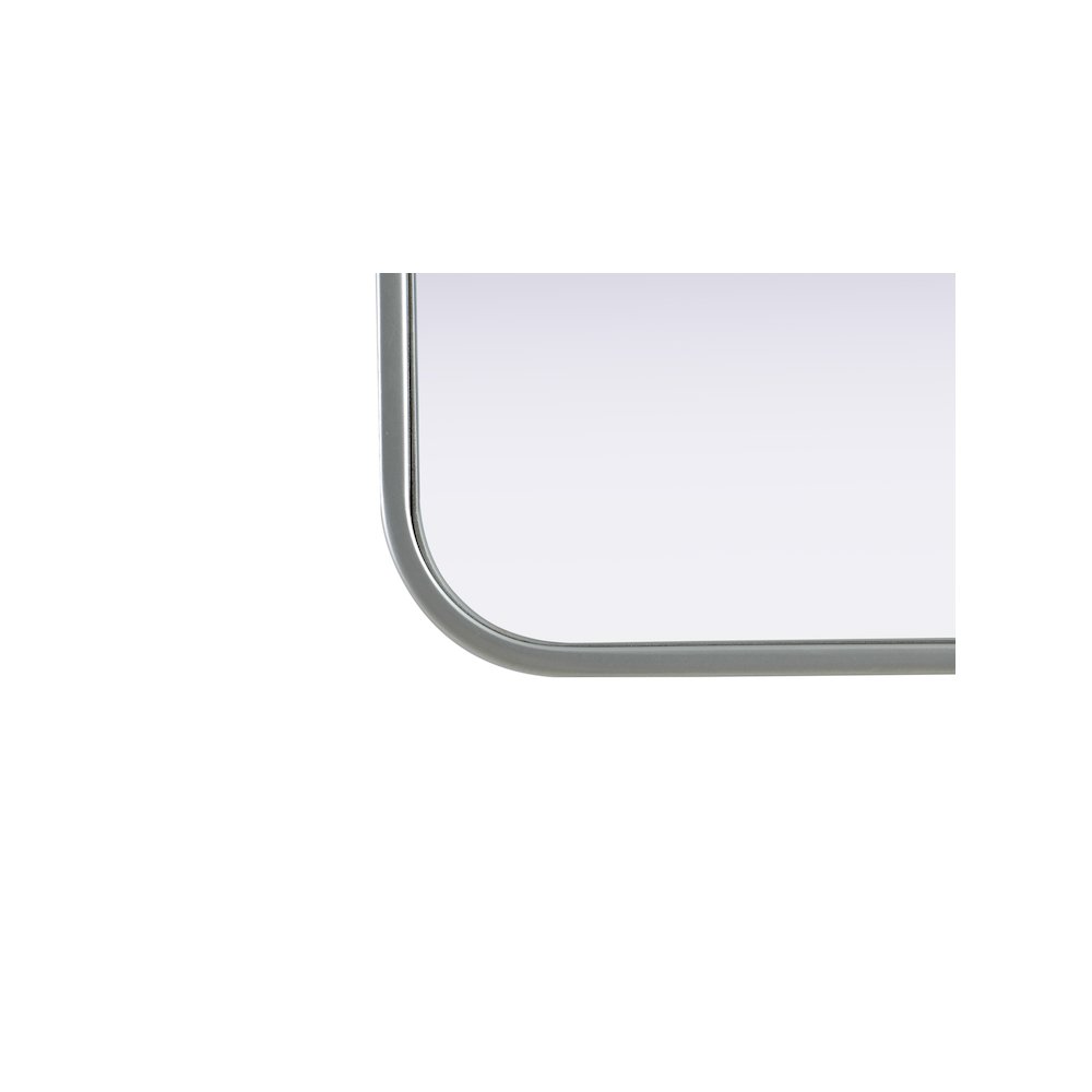Contour Metal Square Mirror 24x24 in Silver. Picture 5