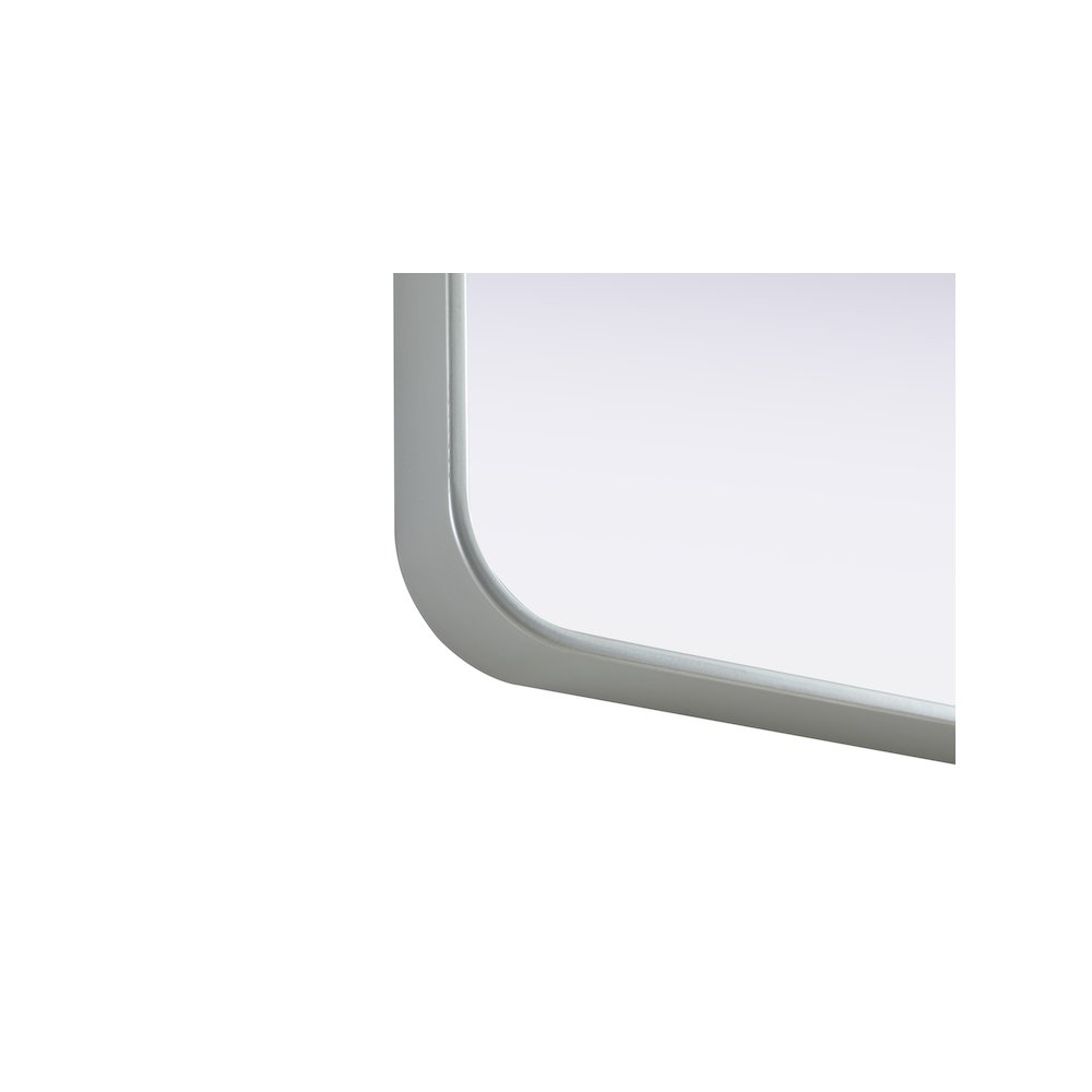 Contour Metal Square Mirror 24x24 in Silver. Picture 6