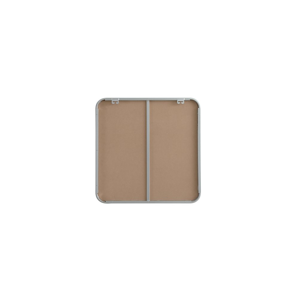 Contour Metal Square Mirror 24x24 in Silver. Picture 7