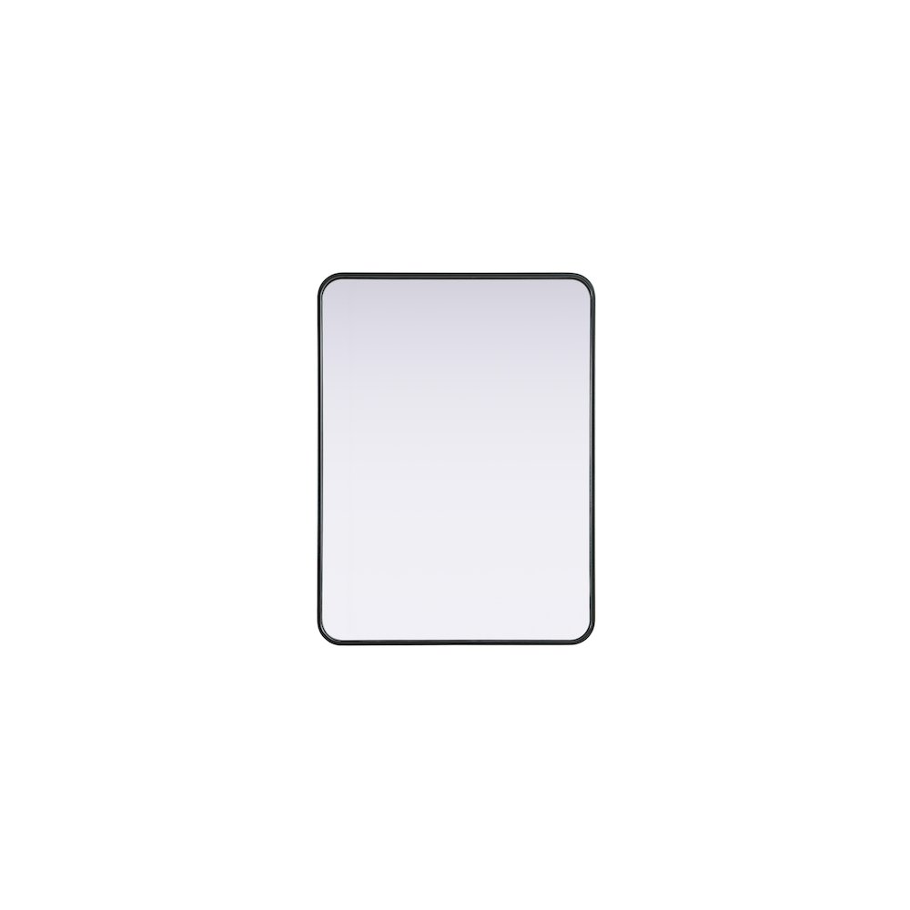 Contour Metal Rectangle Mirror 24x32 in Black. Picture 1