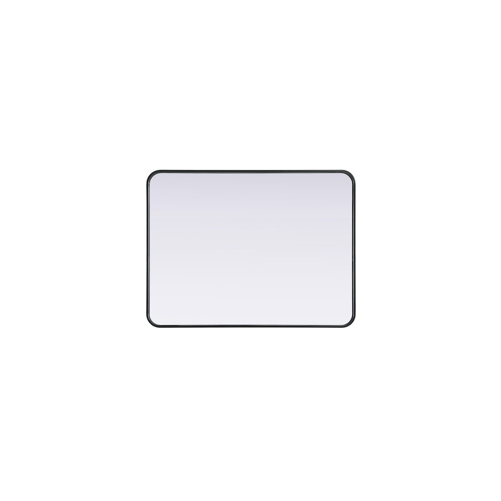 Contour Metal Rectangle Mirror 24x32 in Black. Picture 5