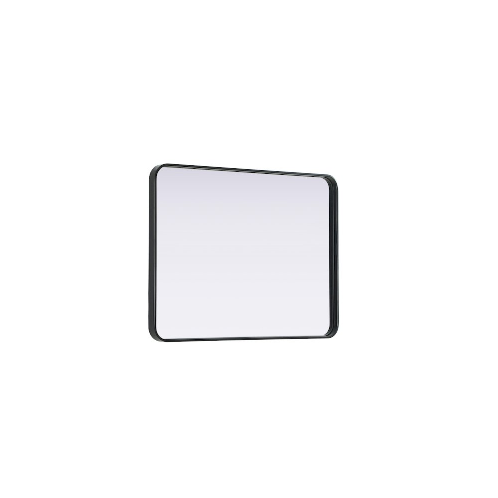 Contour Metal Rectangle Mirror 24x32 in Black. Picture 8