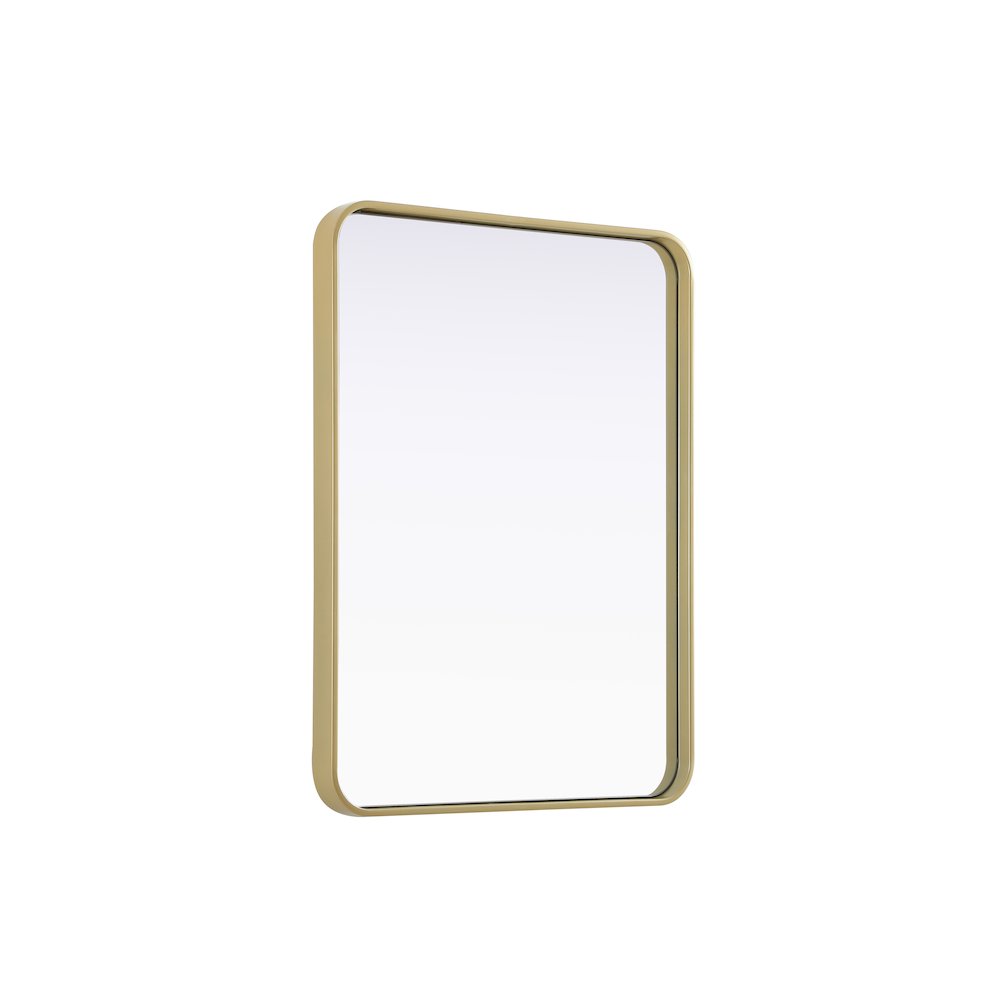 Contour Metal Rectangle Mirror 24x32 in Brass. Picture 4