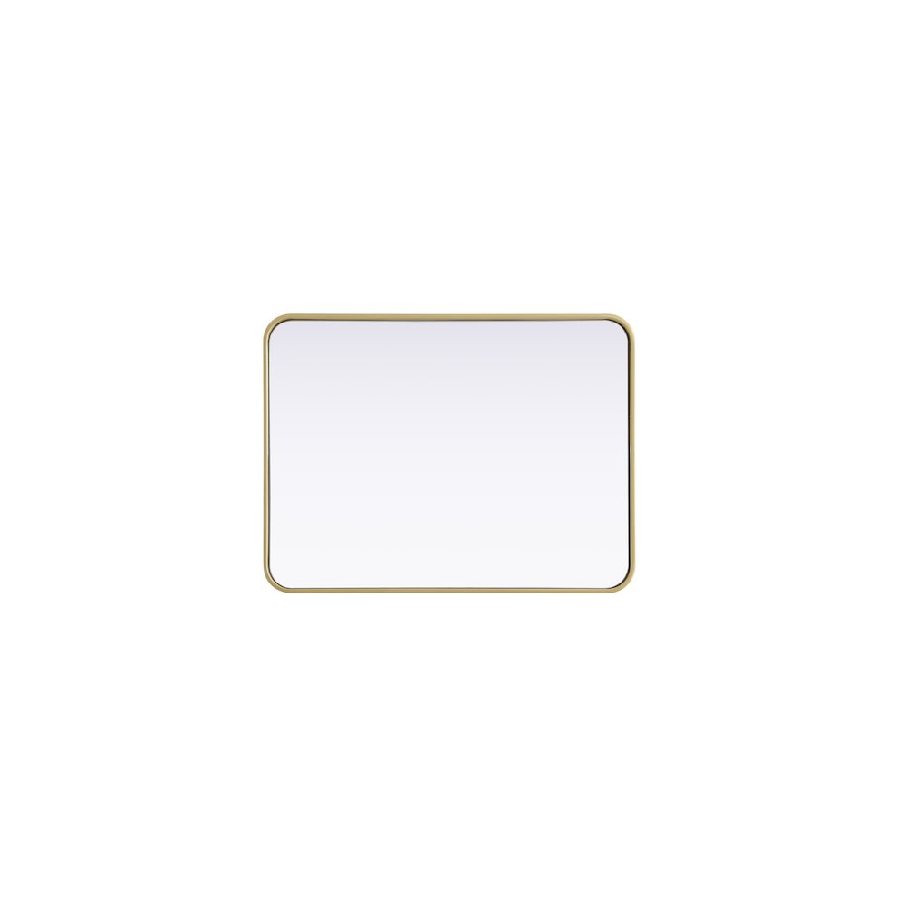 Contour Metal Rectangle Mirror 24x32 in Brass. Picture 5