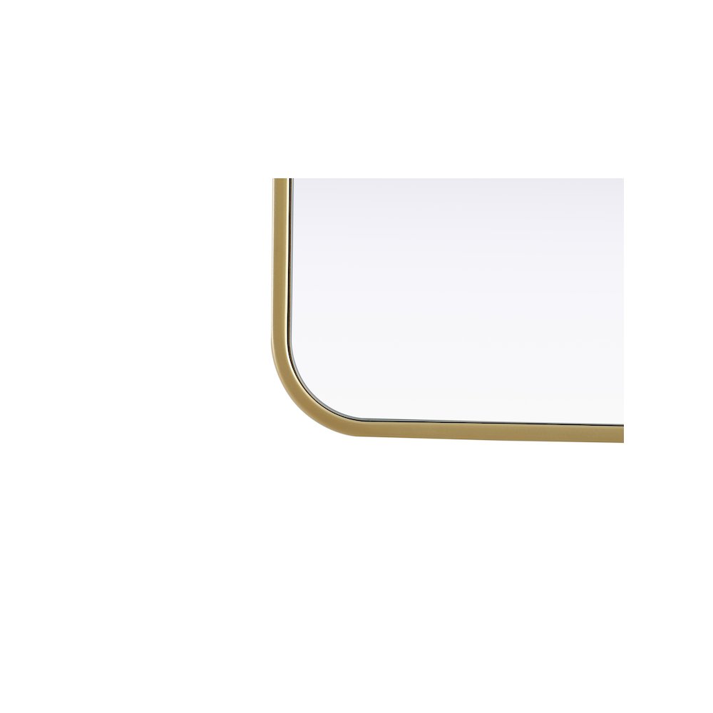 Contour Metal Rectangle Mirror 24x32 in Brass. Picture 9