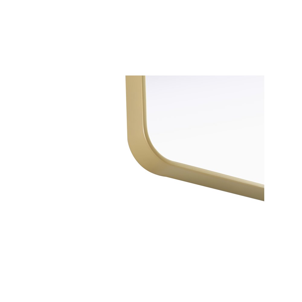 Contour Metal Rectangle Mirror 24x32 in Brass. Picture 10