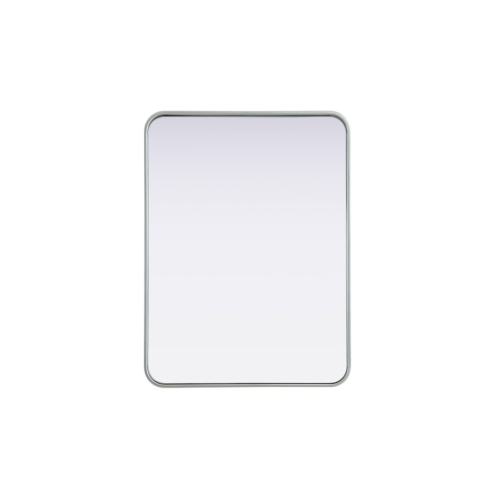 Contour Metal Rectangle Mirror 24x32 in Silver. Picture 1