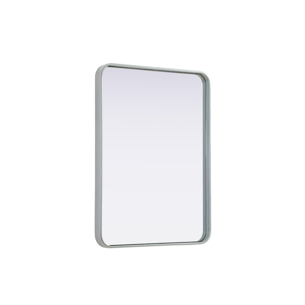 Contour Metal Rectangle Mirror 24x32 in Silver. Picture 4