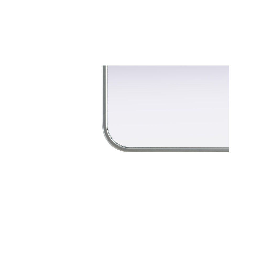 Contour Metal Rectangle Mirror 24x32 in Silver. Picture 9
