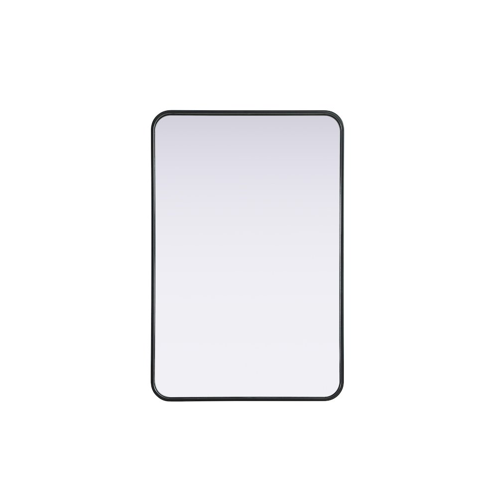 Contour Metal Rectangle Mirror 24x36 in Black. Picture 1