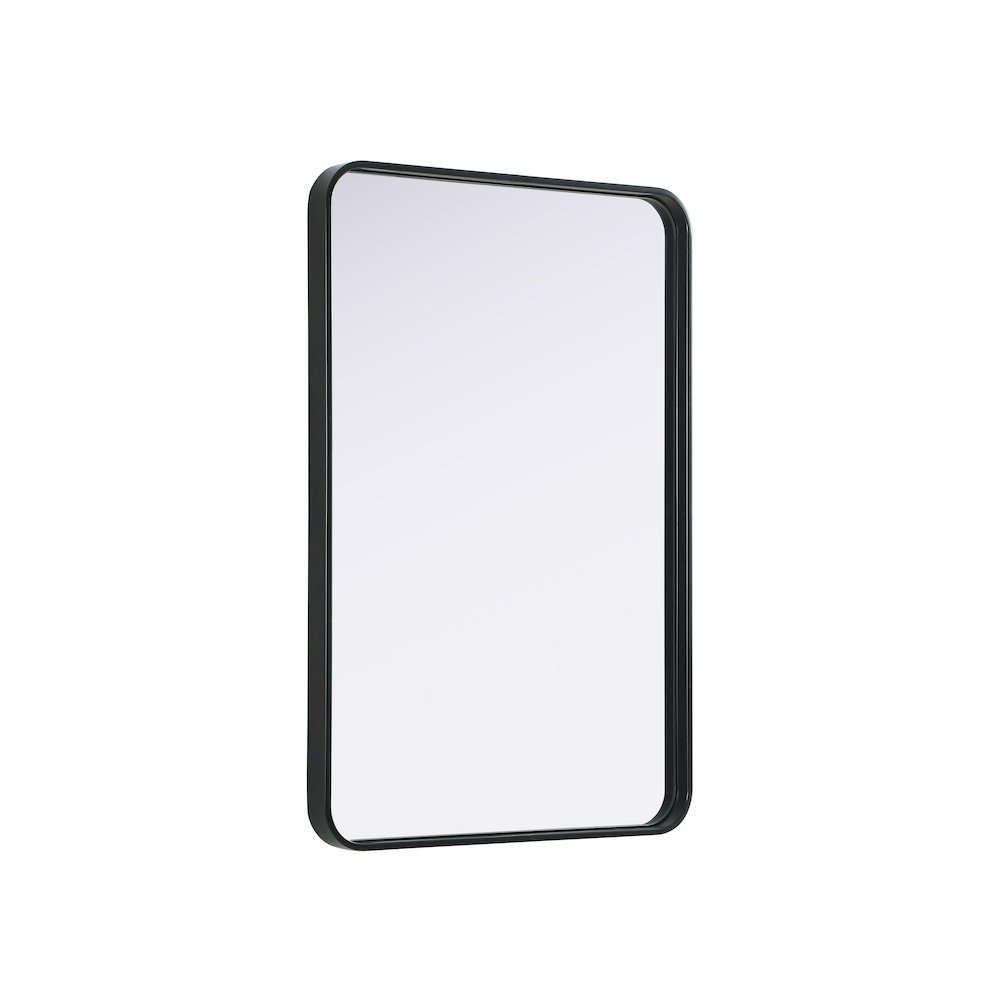 Contour Metal Rectangle Mirror 24x36 in Black. Picture 4
