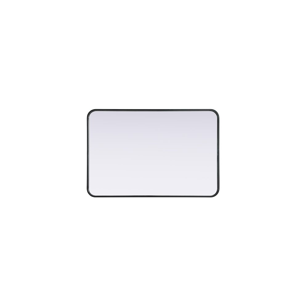 Contour Metal Rectangle Mirror 24x36 in Black. Picture 5