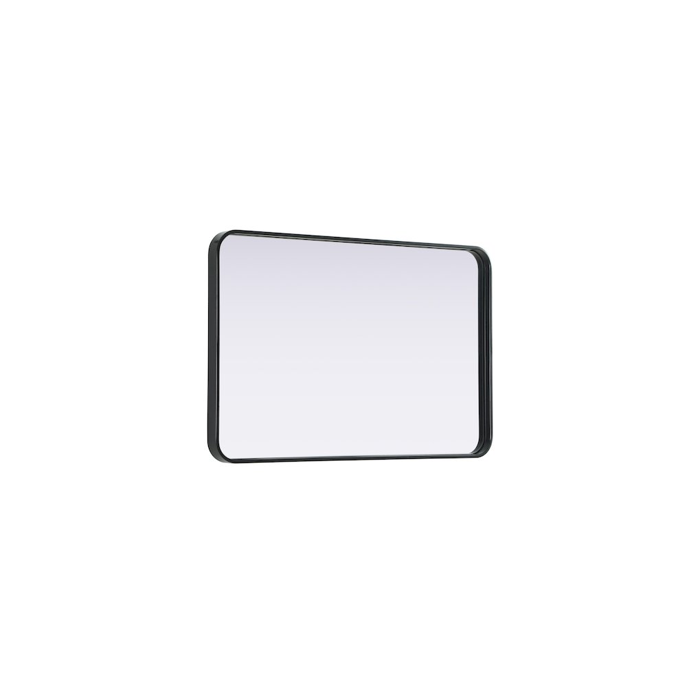 Contour Metal Rectangle Mirror 24x36 in Black. Picture 8