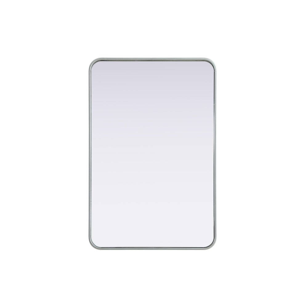 Contour Metal Rectangle Mirror 24x36 in Silver. Picture 1