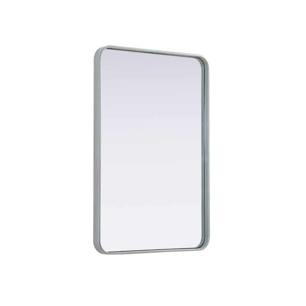 Contour Metal Rectangle Mirror 24x36 in Silver. Picture 4
