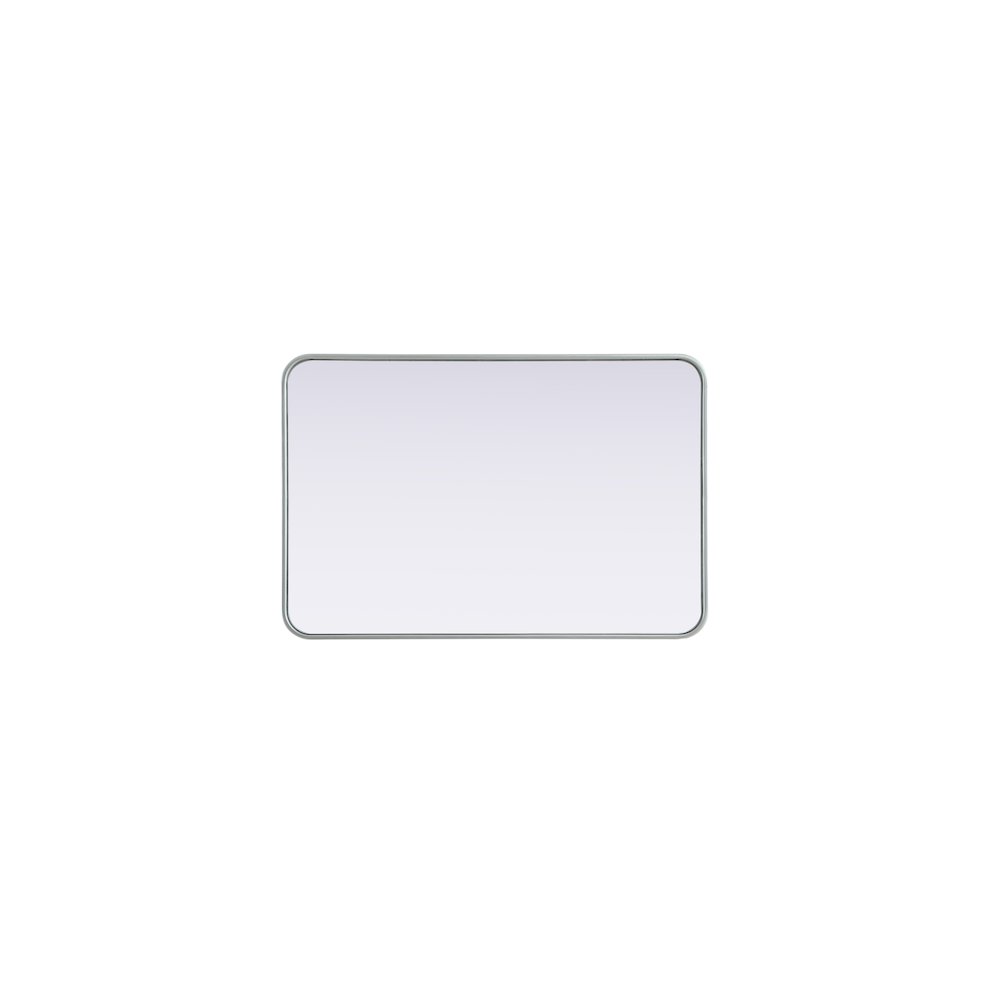 Contour Metal Rectangle Mirror 24x36 in Silver. Picture 5