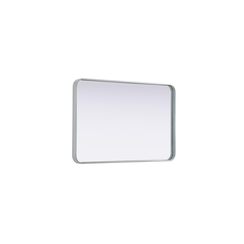 Contour Metal Rectangle Mirror 24x36 in Silver. Picture 8