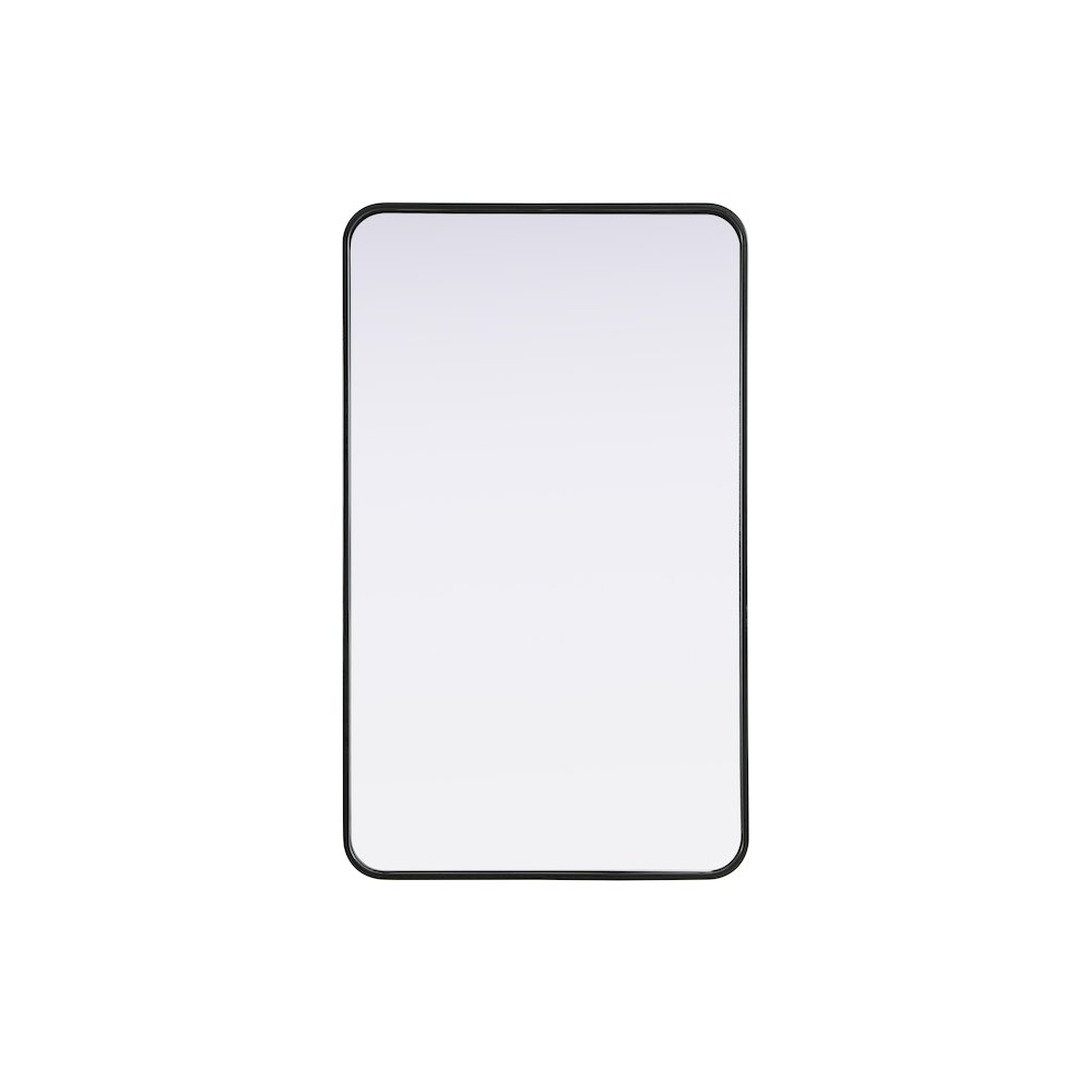 Contour Metal Rectangle Mirror 24x40 in Black. Picture 1