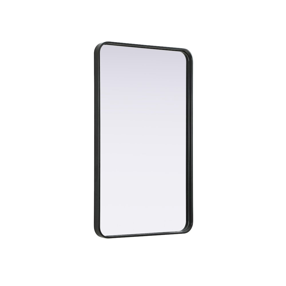 Contour Metal Rectangle Mirror 24x40 in Black. Picture 4