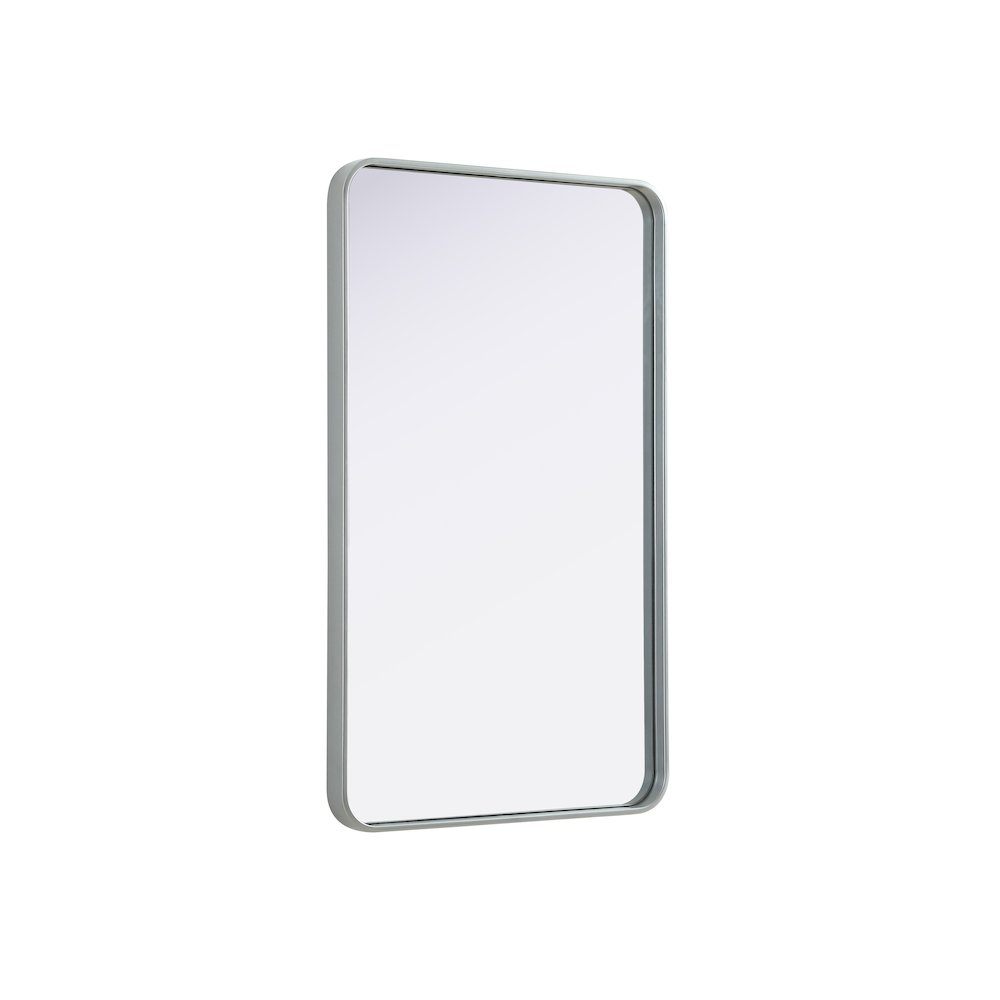 Contour Metal Rectangle Mirror 24x40 in Silver. Picture 4