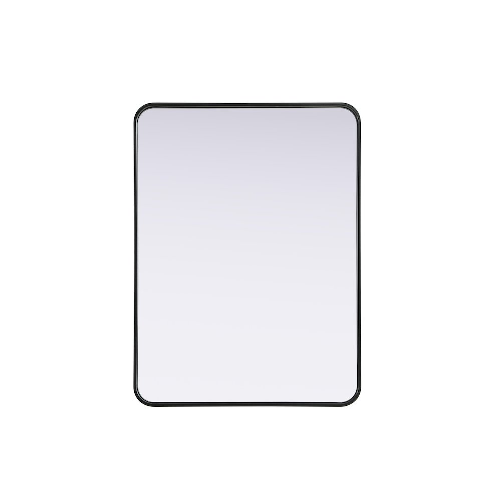 Contour Metal Rectangle Mirror 27x36 in Black. Picture 1