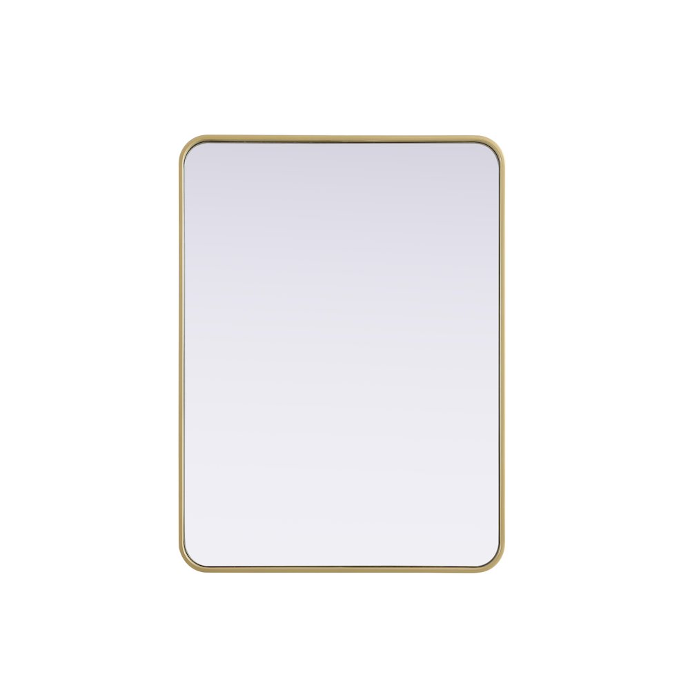 Contour Metal Rectangle Mirror 27x36 in Brass. Picture 1