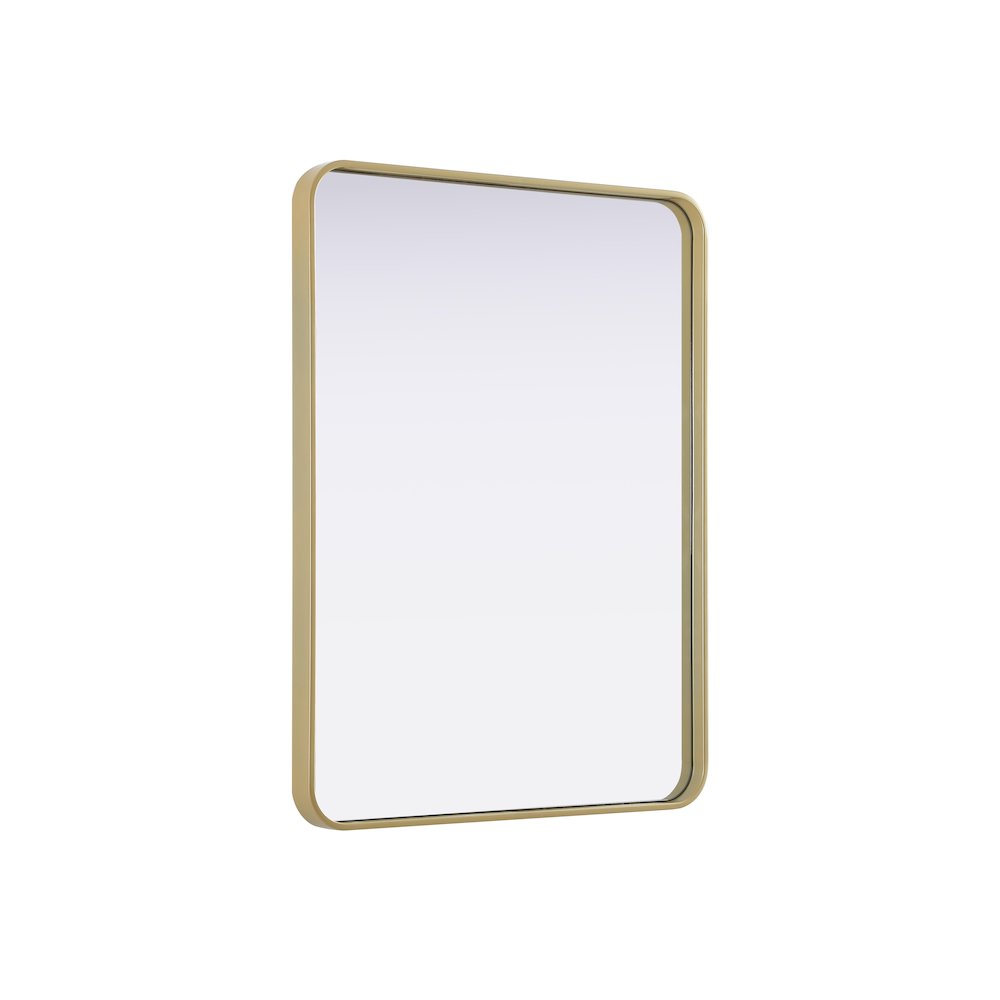 Contour Metal Rectangle Mirror 27x36 in Brass. Picture 4