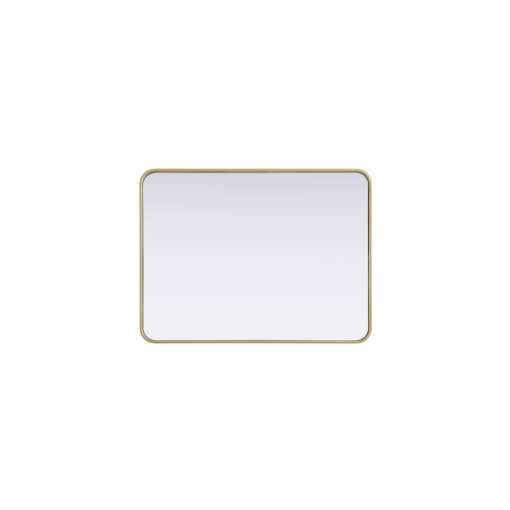 Contour Metal Rectangle Mirror 27x36 in Brass. Picture 5