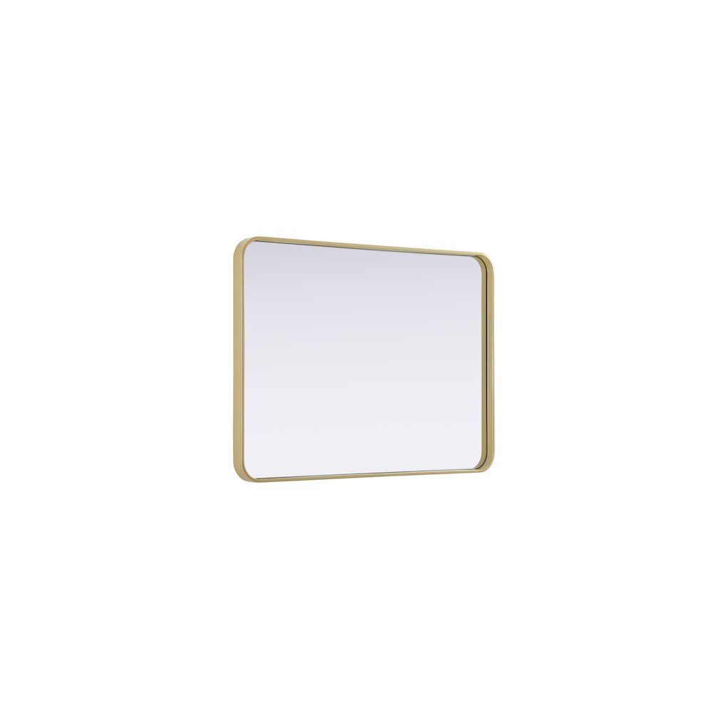 Contour Metal Rectangle Mirror 27x36 in Brass. Picture 8