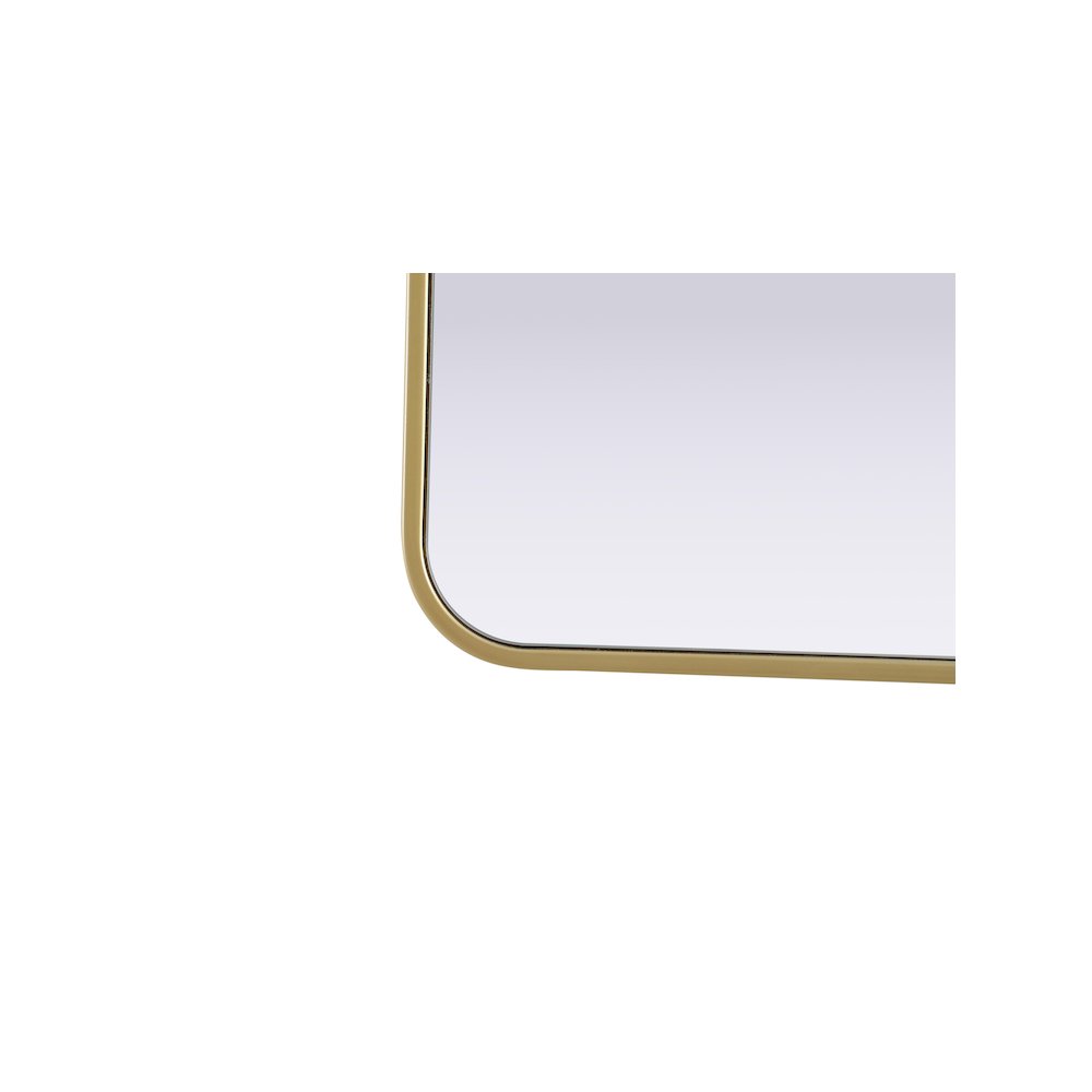 Contour Metal Rectangle Mirror 27x36 in Brass. Picture 9