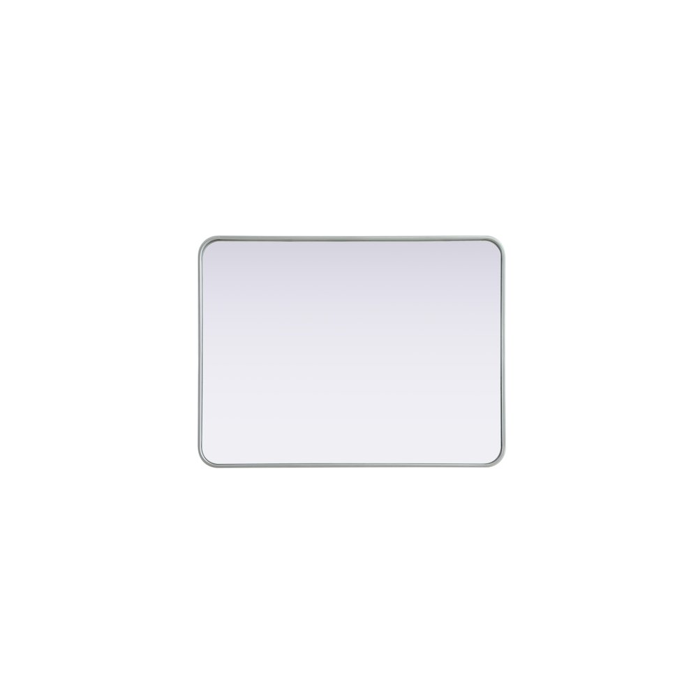 Contour Metal Rectangle Mirror 27x36 in Silver. Picture 5