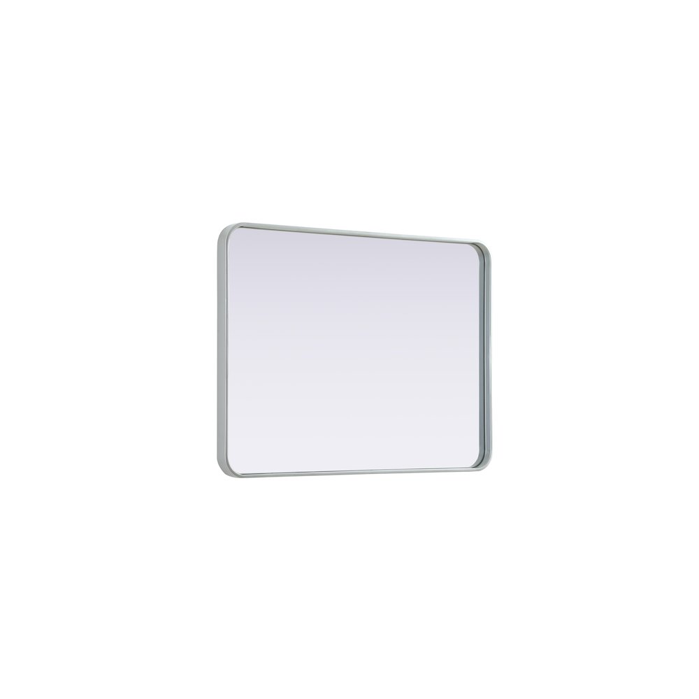 Contour Metal Rectangle Mirror 27x36 in Silver. Picture 6