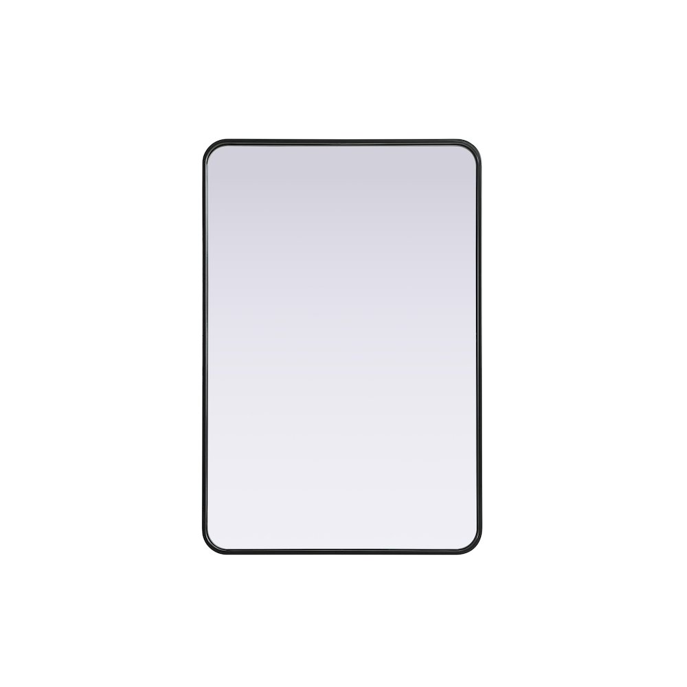 Contour Metal Rectangle Mirror 27x40 in Black. Picture 1