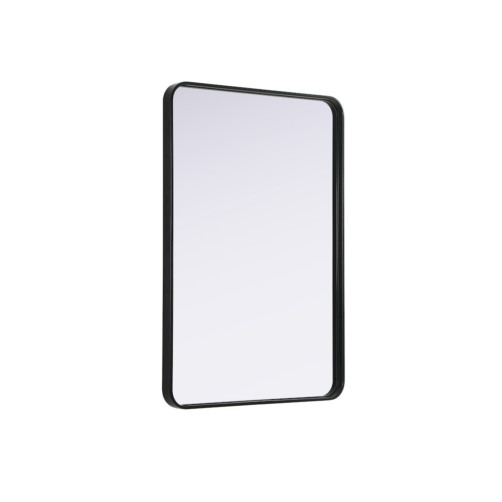 Contour Metal Rectangle Mirror 27x40 in Black. Picture 4