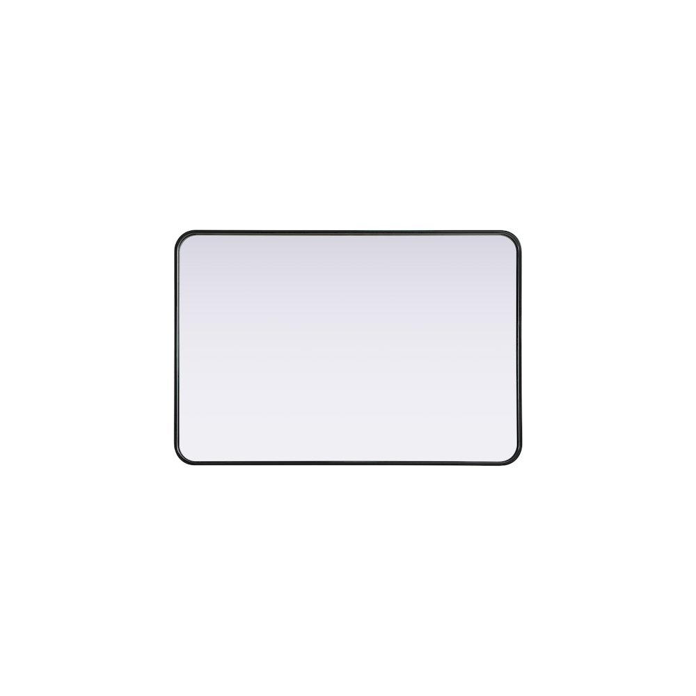 Contour Metal Rectangle Mirror 27x40 in Black. Picture 5