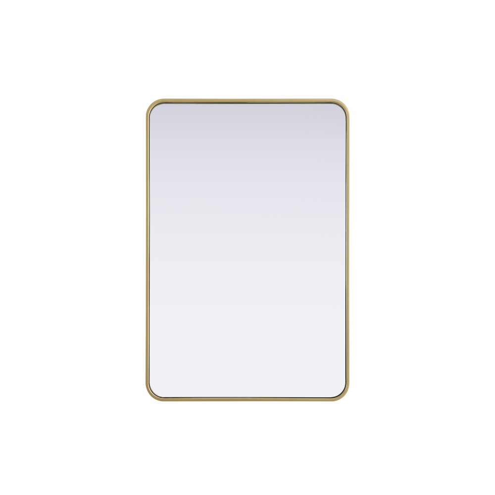 Contour Metal Rectangle Mirror 27x40 in Brass. Picture 1