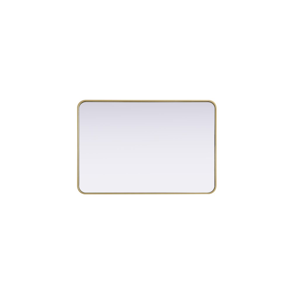 Contour Metal Rectangle Mirror 27x40 in Brass. Picture 5