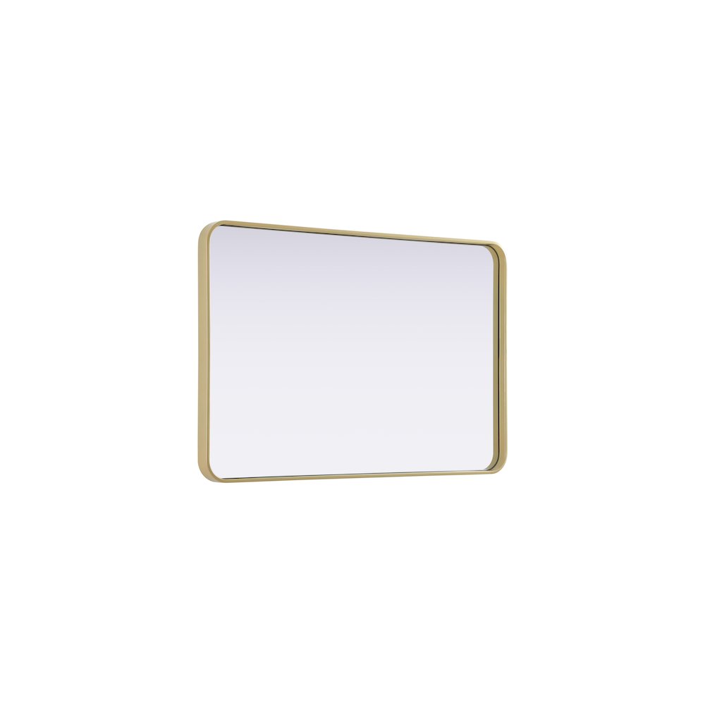 Contour Metal Rectangle Mirror 27x40 in Brass. Picture 8