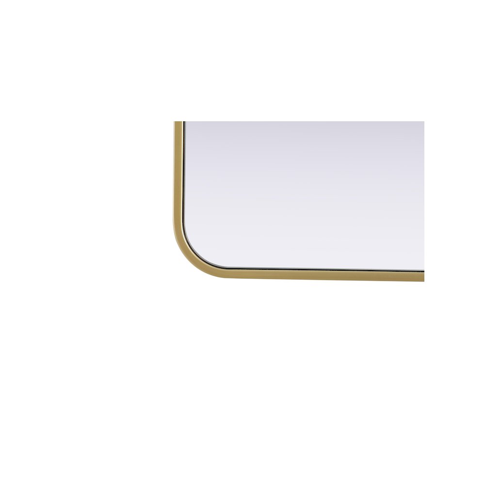 Contour Metal Rectangle Mirror 27x40 in Brass. Picture 9