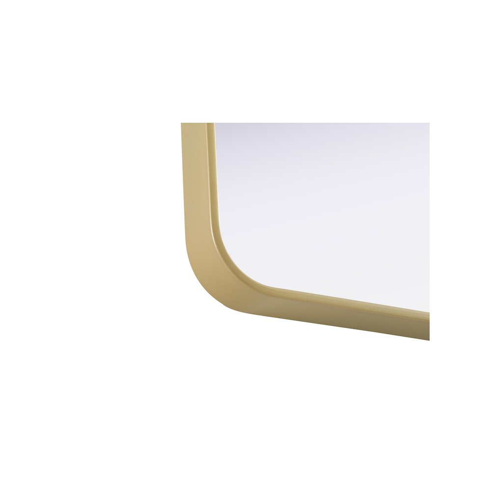 Contour Metal Rectangle Mirror 27x40 in Brass. Picture 10