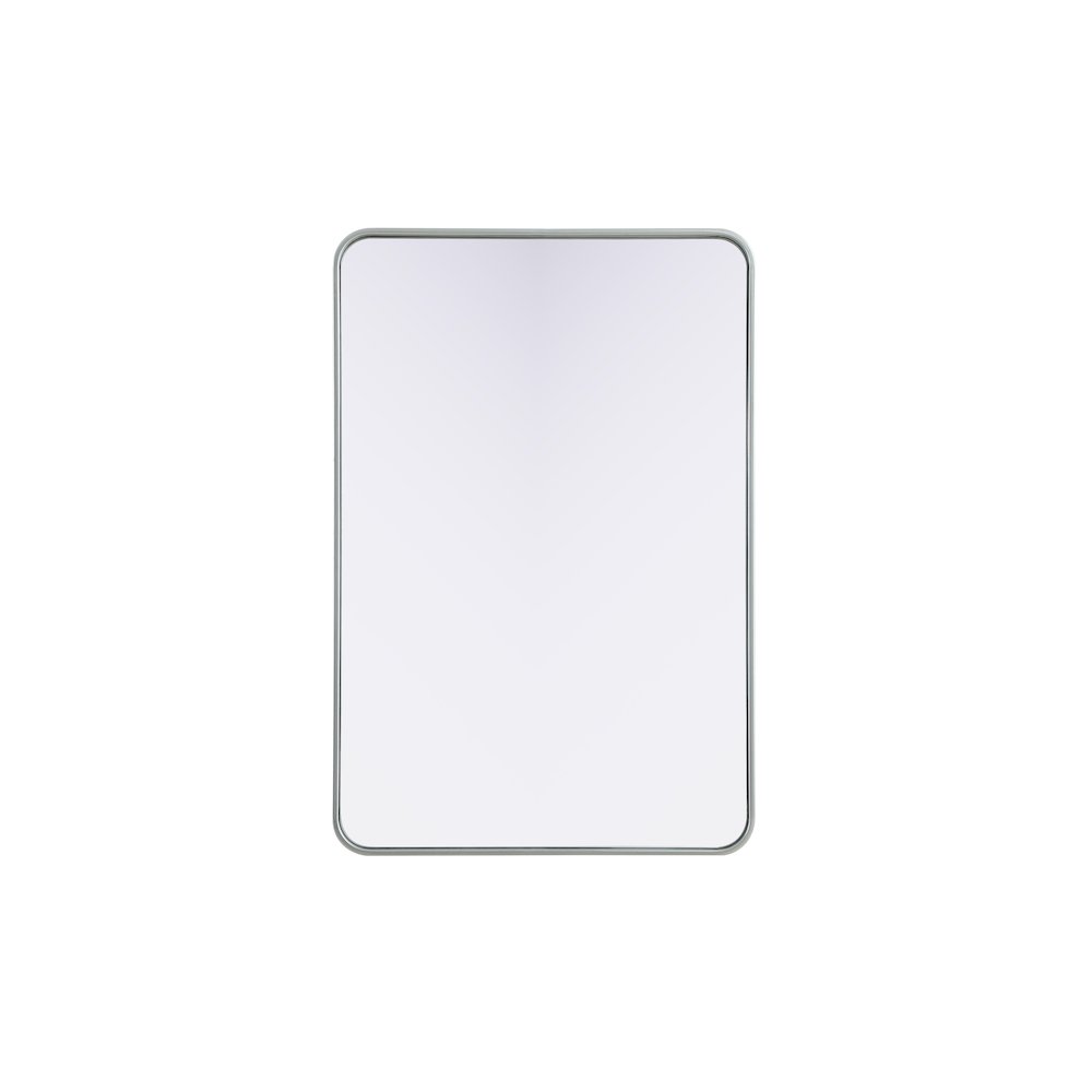 Contour Metal Rectangle Mirror 27x40 in Silver. Picture 1