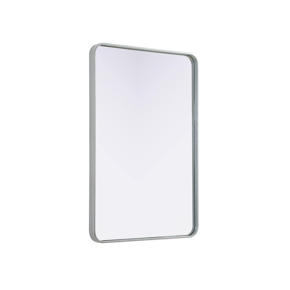 Contour Metal Rectangle Mirror 27x40 in Silver. Picture 4