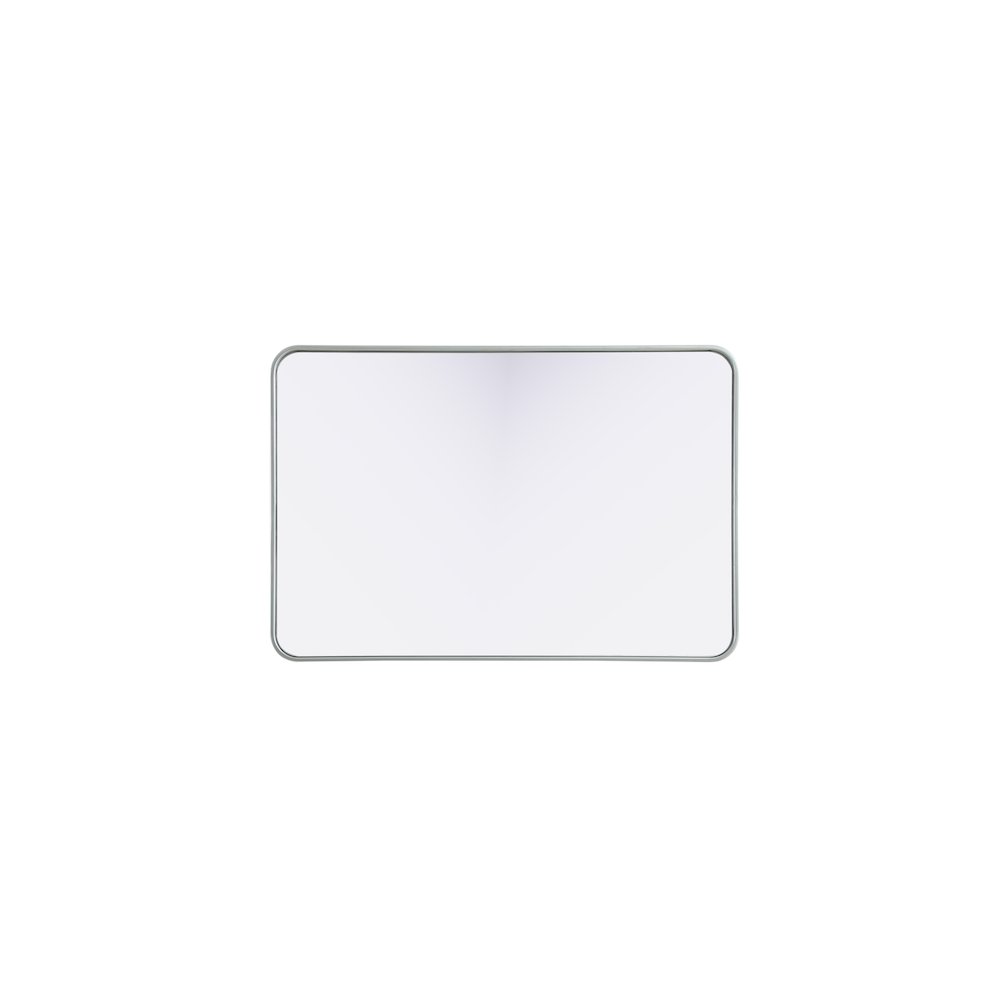 Contour Metal Rectangle Mirror 27x40 in Silver. Picture 5